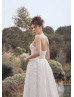 Strapless Ivory Lace Tulle Slit Classic Wedding Dress Strapless Ivory Lace Tulle Slit Classic Wedding Dress